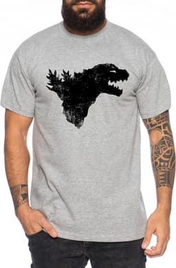 Kaiju Monster T-Shirt voor Heren met Japanse Kanji Opdruk — thumbnail 4