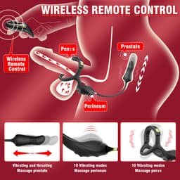 Daity Vibrerende Penis Ring – Prostaat Stimulator met Cockring en Perineum Massage – Draadloze afstandsbediening – Dubbele Motor Vibrator voor Langduriger, Harder en Sterker Genot – Seksspeeltje voor Mannen — thumbnail 7