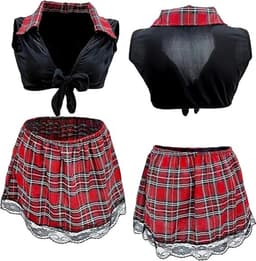 Ronte - Schoolmeisjes Kostuum Vrouwen Seks Erotiek Cosplay Sexy Kostuum — thumbnail 4