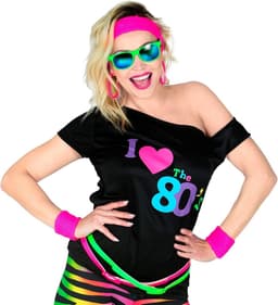 Mouwloos T-shirt Jaren '80 Themafeest Outfit | Disco Fever en Neon Stijl — thumbnail 2