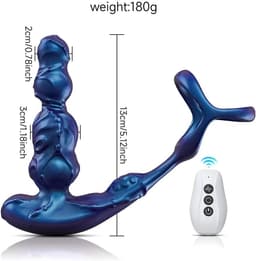 Daity Anale Vibrator voor Mannen – Prostaat Stimulator met Afstandsbediening – Vibrerende Buttplug Seksspeeltje – Stil & Oplaadbaar – Blauw — thumbnail 5