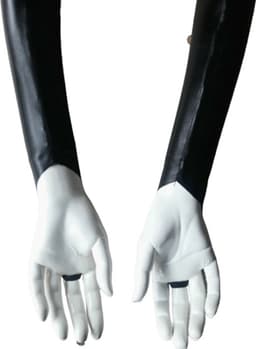 Sexy Handschoenen S/M Zwart lange lak handschoen Glans Shiny Lakleer valentijn Gogo dancing dans accessoiren lange vingerloze gloves — thumbnail 2