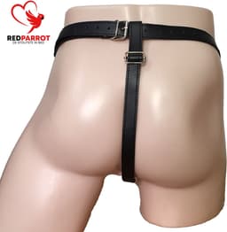 Ketting String - Leder - Kuisheid - Open kruis - Verstelbaar - BDSM - Erotisch — thumbnail 3