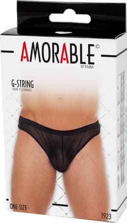 Amorable - Doorzichtige Zwarte String voor Mannen - One Size — thumbnail 3