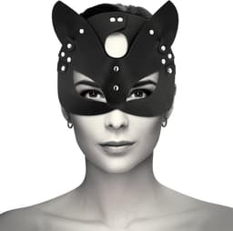 COQUETTE ACCESSORIES | Coquette Vegan Leather Mask With Cat Ears | BDSM | Fetish | Woman Mask | Kinky | Bondage | Carnaval — thumbnail 1