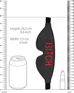 Ouch! Blindfold - BITCH - Black — thumbnail 3