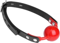 XR Brands - Master Series - The Hush Gag Silicone Comfort Ball Gag - Red — thumbnail 3