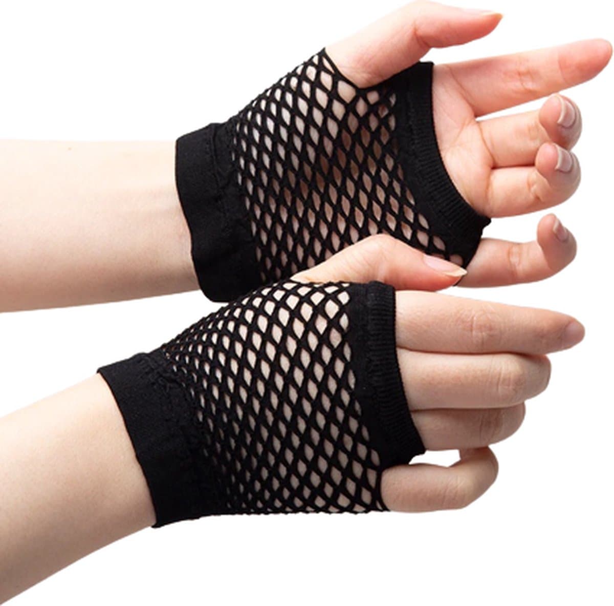 SissyMarket - Sissy Fishnet handschoenen - Kort - Zwart — afbeelding 1