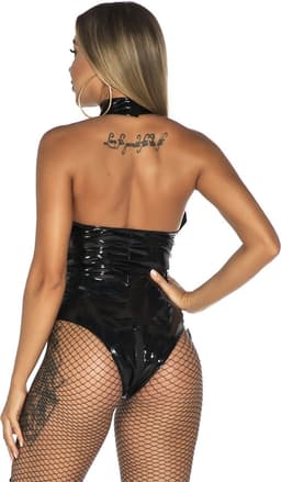 Leatherlook Teddy Zwart - Spannend voor koppels - Sexy lingerie - Sex speeltjes - Sex toys - Erotiek - Bondage - Kunstleer - Sexspelletjes voor mannen en vrouwen – Seksspeeltjes - SM — thumbnail 2