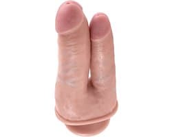 Pipedream King Cock Dubbele Dildo Double Penetrator met Zuignap - 22cm - beige