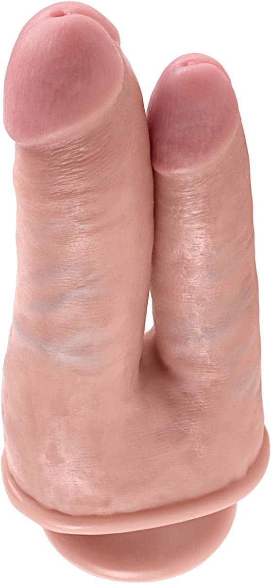 Pipedream King Cock Dubbele Dildo Double Penetrator met Zuignap - 22cm - beige — afbeelding 1