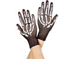 Nooitmeersaai -  Zwarte visnet skelet handschoenen - One Size