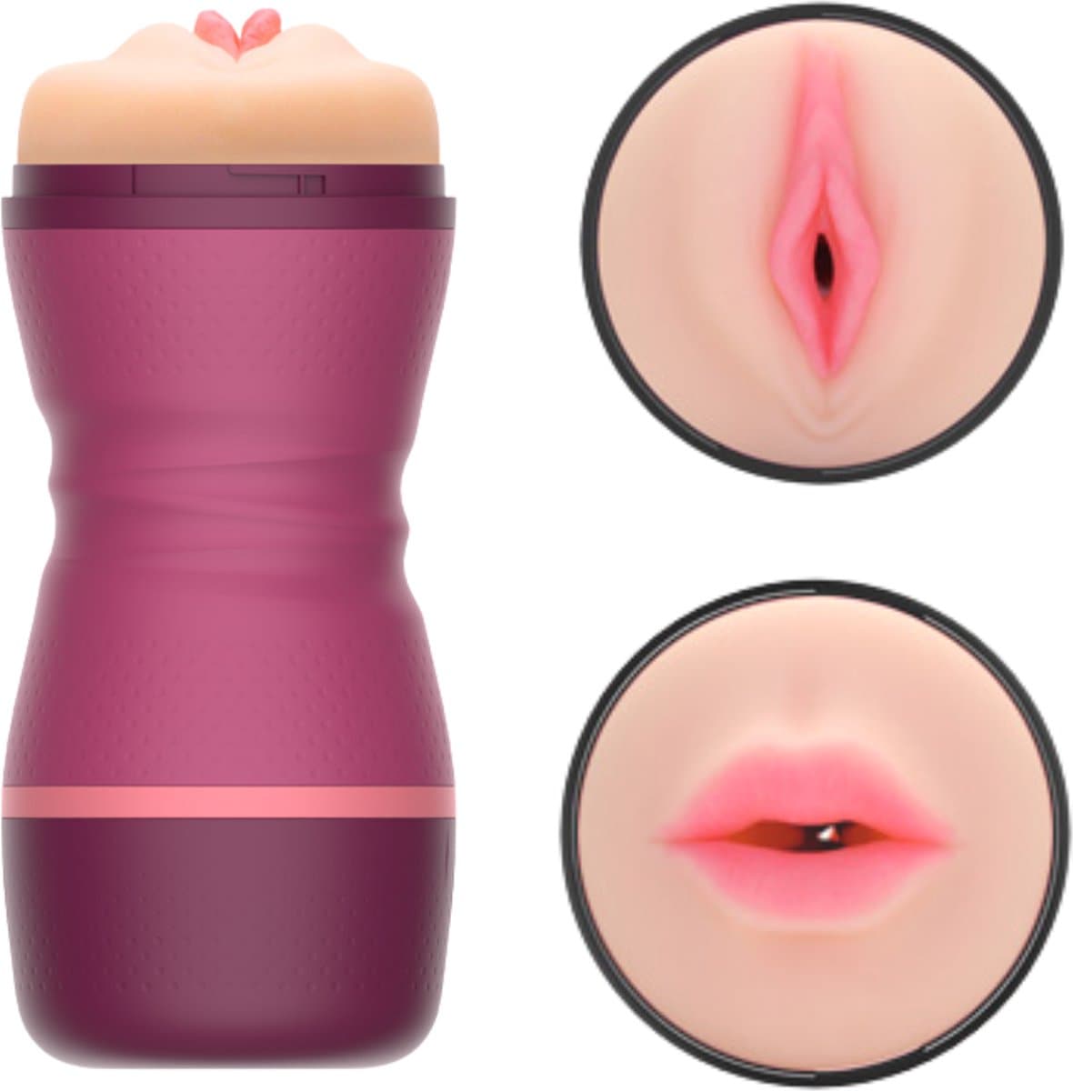 ME'ADAM - Masturbator - 2-1 Deepthroat & Pussy - Blowjob - Pocket Pussy en Mond - Sex Toy voor Mannen - 20 cm doublefun - masturbator voor mannen — afbeelding 1