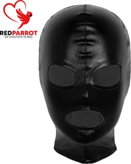 BDSM Masker bivakmuts - Latex look - Rits - Zwart — thumbnail 1