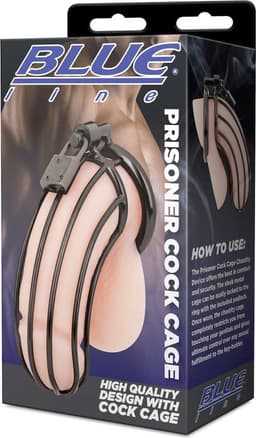 Blueline - Prisoner Cock Cage Kuisheidskooi - Zwart — thumbnail 3