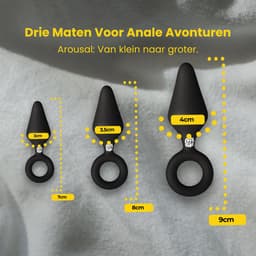 PureVibe® Arousal Buttplug Set met 3 verschillende groottes - Voor Mannen & Vrouwen - Sex Toys - Seksspeeltjes - Buttplugs - Butt plug - Anal Plug — thumbnail 4