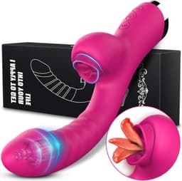 Roze Dubbele Penetratie Vibrator - Luchtdruk Vibrator - Clitoris & G Spot stimulator - Krachtig - Vibrators - Vibrators voor vrouwen - Sex toys - Vibrator-Discreet Bezorgde -Licking Sucking - sex speeltjes vrouw — thumbnail 9