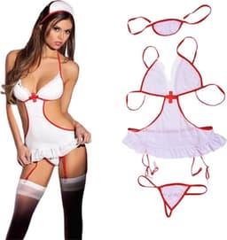 Rollenspel verpleegster - One size - Bodysuit - Slip - Hoofdband - XS t/m L — thumbnail 1