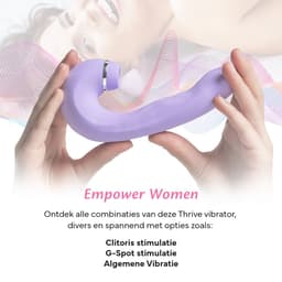 Fae® Vibrator voor Vrouwen - Clitoris & G spot Stimulator - Zuig en druk functie - Penetratie Dildo - Sex Toys voor Vrouwen en koppels - Seksspeeltjes - Thrive Series - Periwinkle Purple — thumbnail 2
