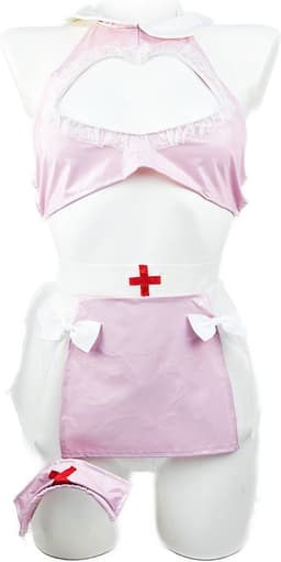 BamBella ® Sexy Cosplay Rollenspel kleding - Onesize - Datex ( Latex en stof)outfit dames Zuster pak Roze Set — thumbnail 6