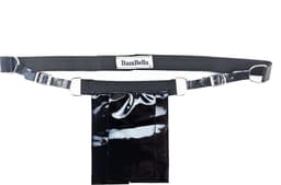 BamBella® String Man -Maat XXL - sexy ondergoed Lingerie Heren -Open voorkant onderbroek Datex (Mix latex en stof) - Zwart mannen string Imitatie leer SM BDSM kleding — thumbnail 2