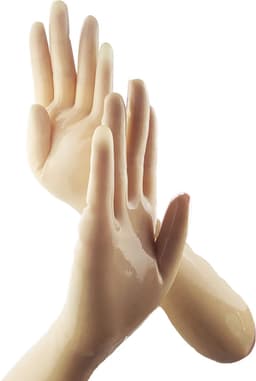 BNDGx® - 100% LATEX Handschoenen Lang BDSM SM sexy glans handschoen Doorzichtig licht bruin — thumbnail 3