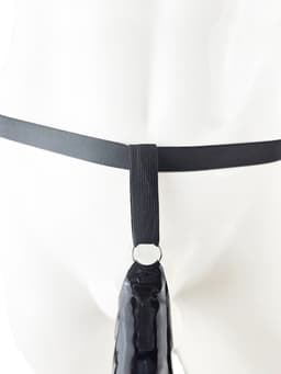 BNDGx® - 100% LATEX open kruis broek penis sleeve bondage slip - Maat XS - Zwart BDSM sexy glans BDSM Rubber Fetish SM erotische ondergoed — thumbnail 2