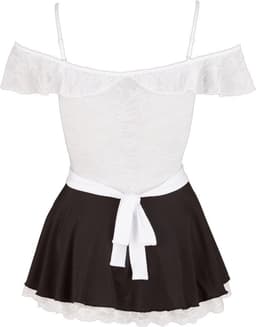 Cottelli Collection – Realistische Dienstmeisje Outfit voor Erotische Rollenspelen Licht Ontbloot met Verstelbare Bandjes – Maat XL – Wit — thumbnail 5