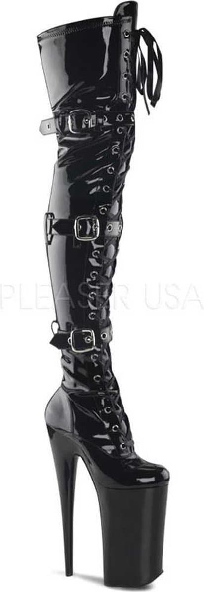 Pleaser - BEYOND-3028 Plateau Overknee Laarzen - Paaldans schoenen - 35 Shoes - Zwart — afbeelding 1