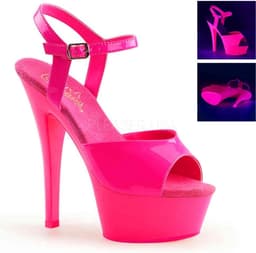 Pleaser - KISS-209UV Sandaal met enkelband - US 8 - 38 Shoes - Roze — thumbnail 1