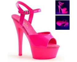 Pleaser - KISS-209UV Sandaal met enkelband - US 8 - 38 Shoes - Roze