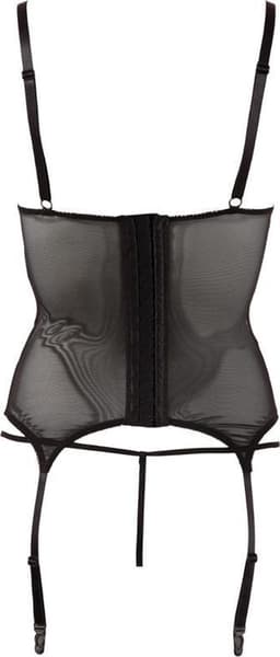 Cottelli Collection – Jarretel Jurk met Wetlook Banden en String voor Seksuele Spanning – Maat XL – Zwart — thumbnail 2