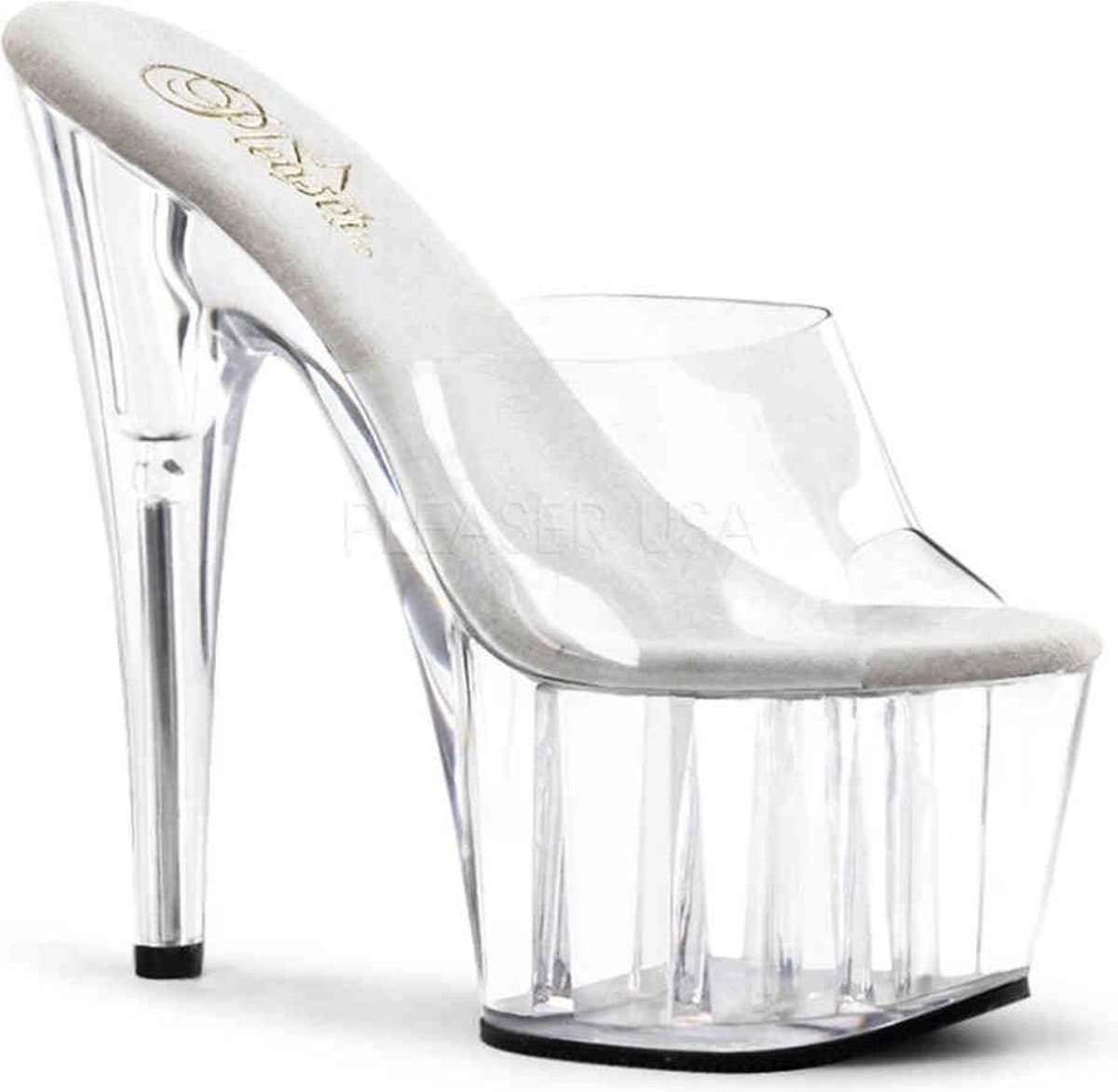 Pleaser - ADORE-701 Muiltjes - Paaldans schoenen - 45 Shoes - Transparant — afbeelding 1