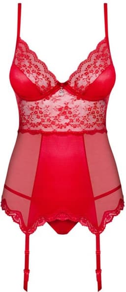 Obsessive Lovica Korset & String - Erotisch korset - Maat XXL - Rood — thumbnail 7
