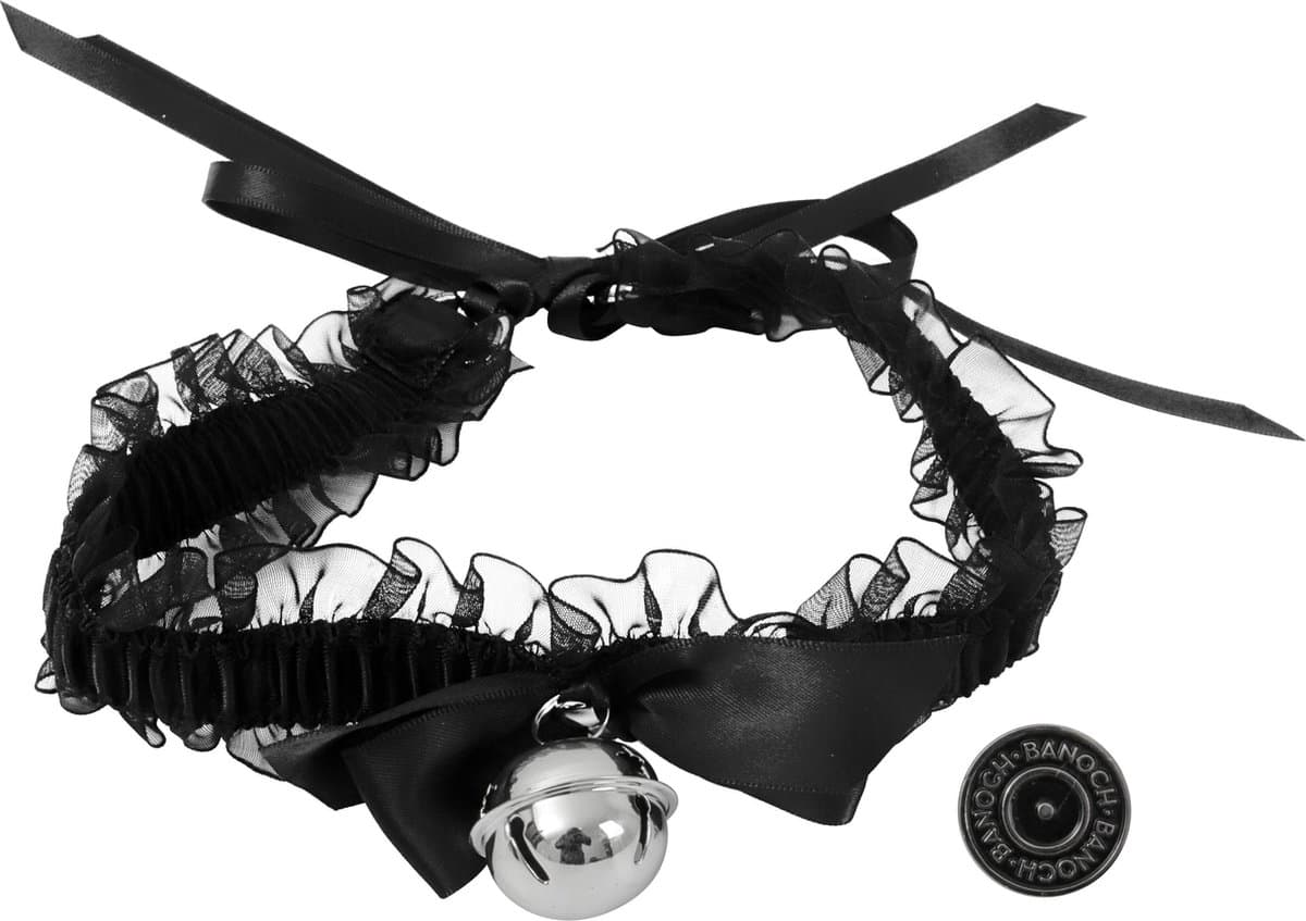 Banoch - Lace collar bell - halsband kant met zilveren bel - choker — afbeelding 1