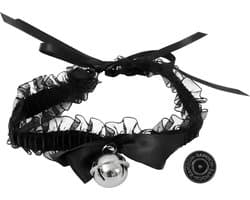 Banoch - Lace collar bell - halsband kant met zilveren bel - choker