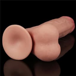 Lovetoy Sliding Dual Layer - Dildo met Ballen - Glijdende Huid - Flexibel - Realistisch - 24,5 x 4,5 cm - Flesh — thumbnail 9