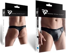 LINGERIE OUTLET Wetlook Men's Thong black 2XL — thumbnail 3
