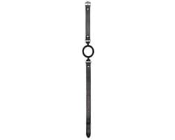 Silicone Ring Gag - With Leather Straps - Black — thumbnail 6