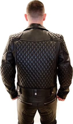 Mister B lederen motor jacket met rug vulling - zwart - xl — thumbnail 2