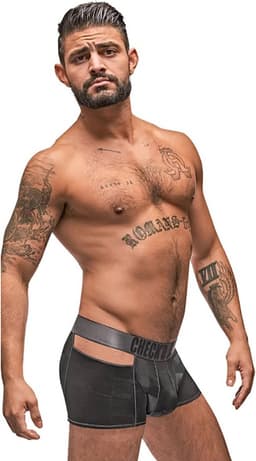 Male Power Checkd Mate - Cutout Short black S — thumbnail 5