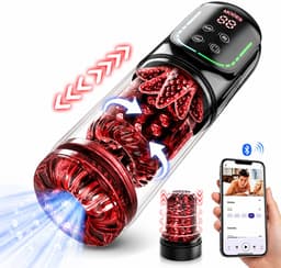Lovemytoy Masturbator voor Mannen - Penispomp & Pocket Pussy - 7 Stoot-, Draai-, Tril-, Zuig- en Likstanden - Waterdicht - LCD Display - Sekspeeltje voor Mannen — thumbnail 1