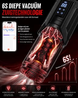 Vera Masturbator voor Man - Met App Control & AI Lover - Blowjob Simulator - Penispomp - 343 Verschillende Modi - Automatisch - USB-C Oplaadbaar - Pocket Pussy - Zwart — thumbnail 2