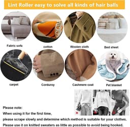 Haarverwijderaar Verlengen,1 Pack Tapijt Sofa Kat Hond Haar Lint Remover, Herbruikbare Kleding Beddengoed Huisdier Bont Remover Stof fuzz Scheerapparaat Tapijt Schraper — thumbnail 5