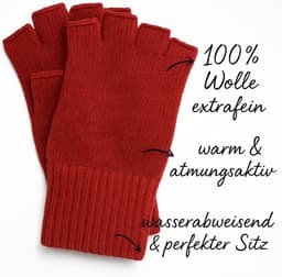 Vingerloze wolhandschoenen voor dames - 100% merino - warm en comfortabel - ideaal voor buitenactiviteiten - ShopVlot — thumbnail 2
