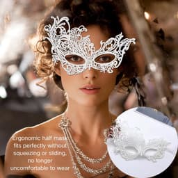 Masker voor dames - Venetiaans ontwerp - Kanten materiaal - Perfect voor Halloween - ShopVlot — thumbnail 3