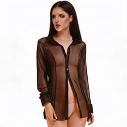 Dames Transparante Jurk - Zwart - Sexy Lingerie Dress - Nachtkleding - Verleidelijk — thumbnail 2