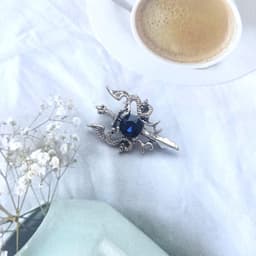 broche kristal dubbele draak revers pin mode kraag borstspeld vintage badge mantel pak rok klinknagels accessoires voor mannen tieners vrouwen, Mittel, Stras — thumbnail 4