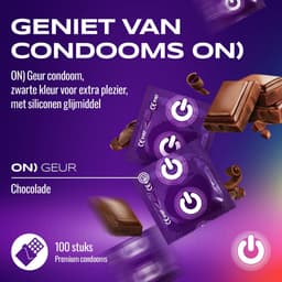 ON) Chocolate condooms, zwart & met chocoladegeur, dunne 0 07 mm wanddikte, 54 mm breedte, 100 stuks — thumbnail 2