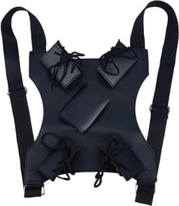 SnelShoppen - Verstelbare Lederen Dubbele Zwaard Houder met Terug Schede voor Cosplay, Zwart PU-leer, Geschikt voor Rapier en Mes, Ideaal voor Anime K — thumbnail 1